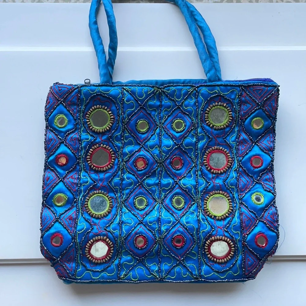 Beautiful Handmade Indian Bag‎ with Mirrored and Beaded Work